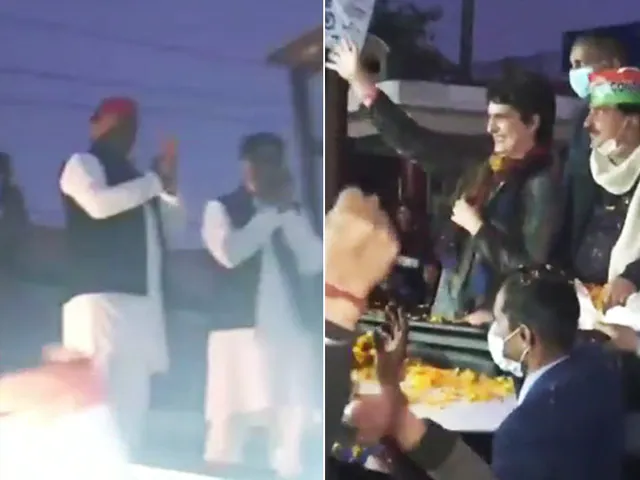 Watch: Priyanka Gandhi, Akhilesh Yadav Crossed Paths In UP. This Happened