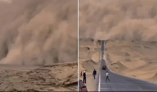 Dramatic Video Shows Massive Sandstorm Ripping Through Parts Of Northwest China