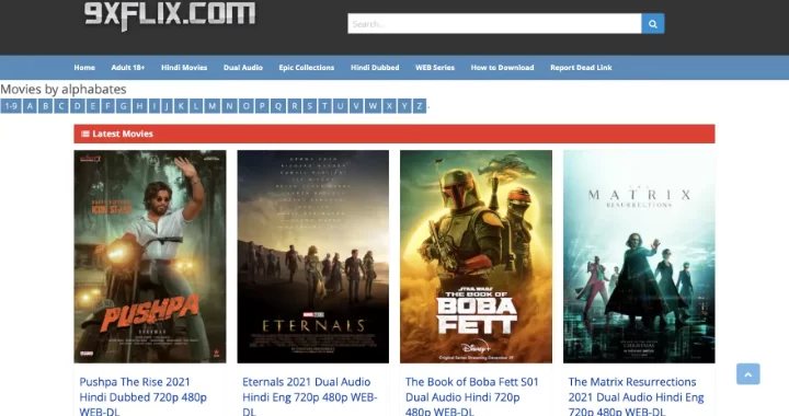 9xflix 2022 – 9xflix com Hindi Dubbed Dual Audio Hollywood Movies