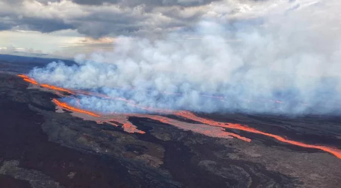 Red skies, red-hot lava: World's largest active volcano erupts in Hawaii